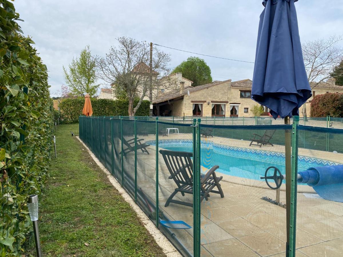 Maison Entre Dordogne Et Gironde Avec Piscine Minzac Exterior foto